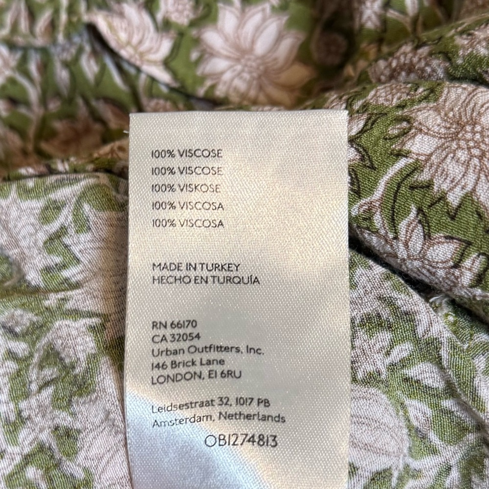 Anthropologie Robin Tiered Mini Dress‎ in Moss Floral - Picture 4 of 6